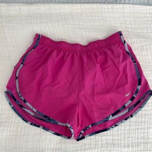 Nike Pink Athletic Shorts with Curved Hem